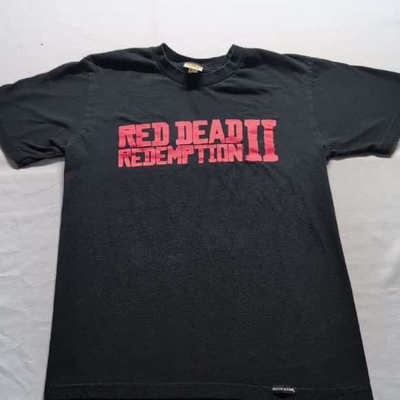 Rockstar Men's Black T-Shirt with Red Graphic Size Small - Picture 2 of 8